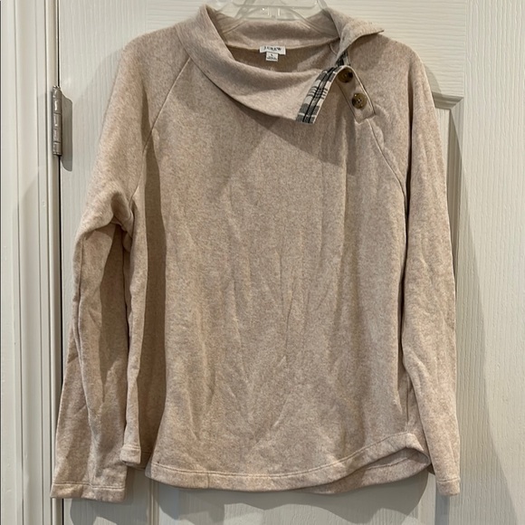J. Crew Sweaters - J. Crew Tan Cowl Neck Sweater Relaxed Fit